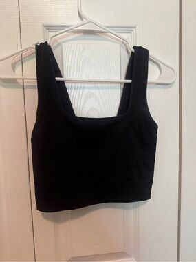 all in motion Black Ribbed Crop Tank Top